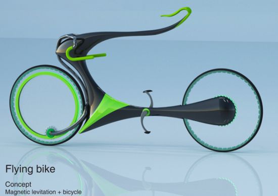 Flying Bike concept uses magnetic levitation